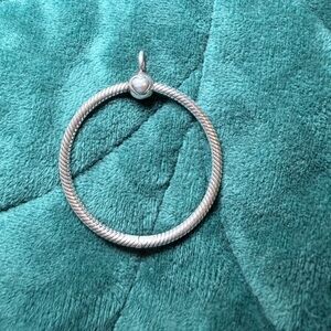Pandora Sterling Silver Charm Holder Ring Pendant for Necklace